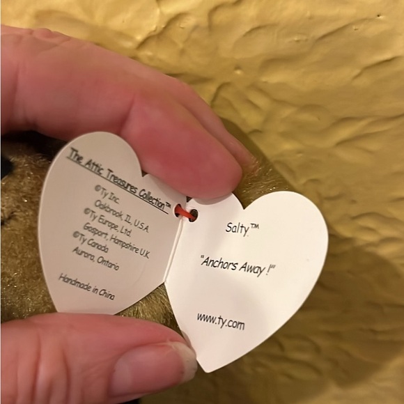 Vintage 1993 TY ‘SALTY’ Beanie Bear Attic Treasures Collection - Picture 5 of 8